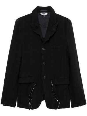 Black Comme Des Garçons distressed-effect ripped single-breasted blazer