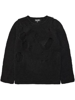 Black Comme Des Garçons distressed-effect wool jumper