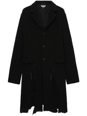 Black Comme Des Garçons distressed single-breasted coat