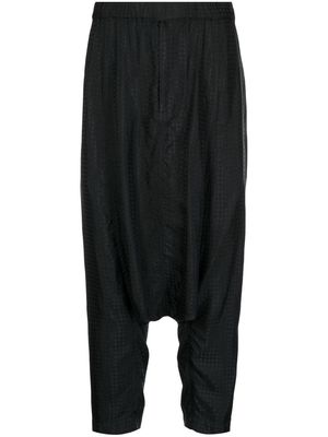 Black Comme Des Garçons drop-crotch houndstooth trousers