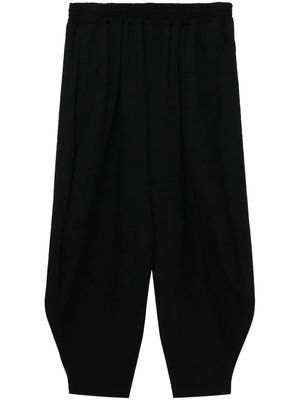 Black Comme Des Garçons drop-crotch wool trousers