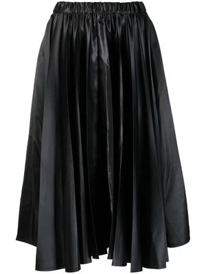 Black Comme Des Garçons elasticated midi flared skirt