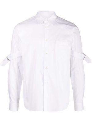 Black Comme Des Garçons elbow-buckle detailed cotton shirt - White