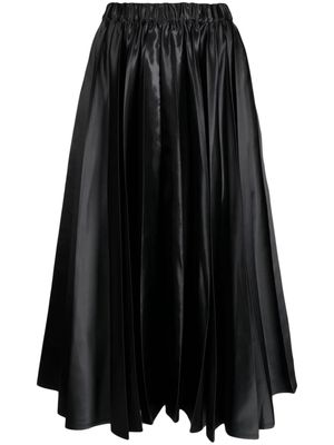 Black Comme Des Garçons faux-leather pleated-detail skirt