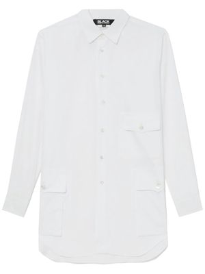 Black Comme Des Garçons flap-pocket long-sleeve shirt - White