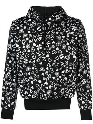 Black Comme Des Garçons heart-print hoodie