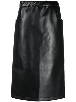 Black Comme Des Garçons high-waisted faux leather skirt