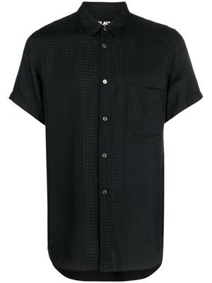 Black Comme Des Garçons houndstooth-jacquard short-sleeve shirt