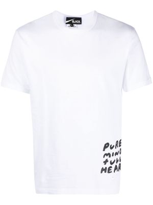 Black Comme Des Garçons lettering-print cotton T-shirt - White