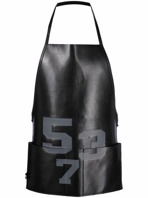 Black Comme Des Garçons patterned faux leather apron
