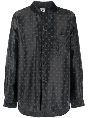 Black Comme Des Garçons patterned-jacquard long-sleeve shirt - Grey