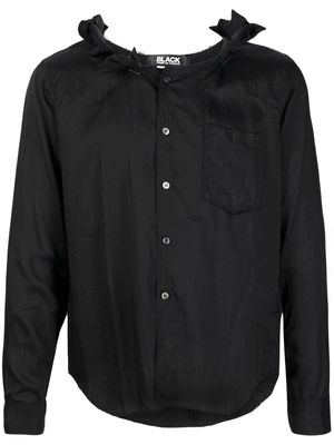 Black Comme Des Garçons ruffle collar button-up shirt