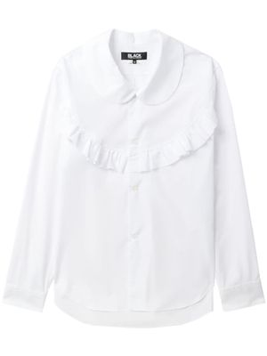 Black Comme Des Garçons ruffle-trimmed cotton shirt - White