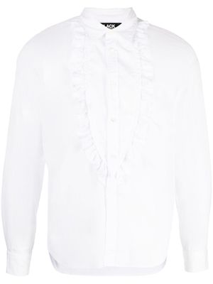 Black Comme Des Garçons ruffled long-sleeve shirt - White