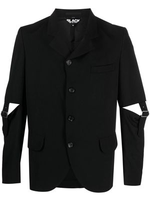 Black Comme Des Garçons single-breasted cut-out wool blazer