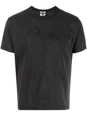 Black Comme Des Garçons slogan-print cotton T-shirt - Grey