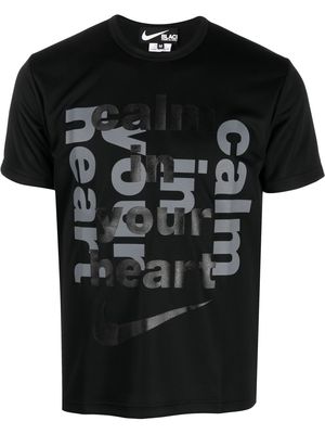 Black Comme Des Garçons slogan-print Swoosh T-shirt