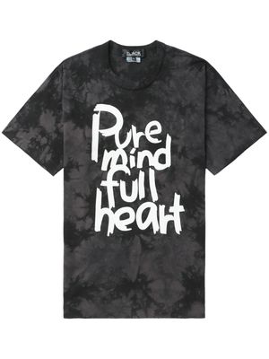 Black Comme Des Garçons slogan-print tie-dye T-shirt