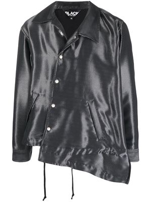 Black Comme Des Garçons stripe-print asymmetric jacket