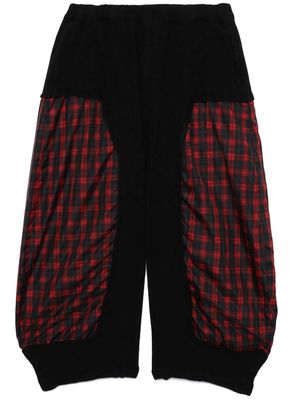 Black Comme Des Garçons tartan-check panel trousers