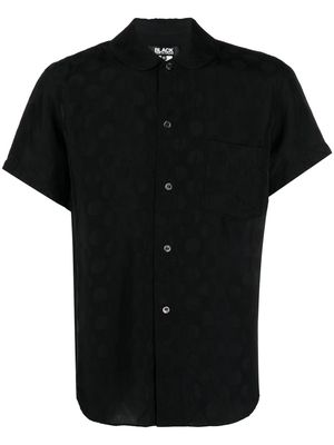 Black Comme Des Garçons tonal polka dot-print short-sleeve shirt