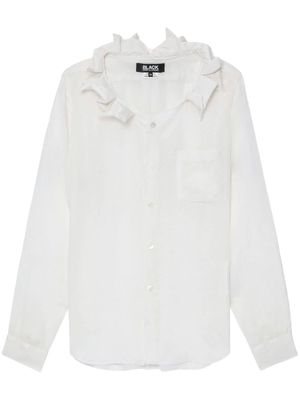 Black Comme Des Garçons transparent-design long-sleeve shirt - White