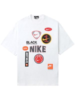 Black Comme Des Garçons x Nike logo-print cotton T-shirt - White