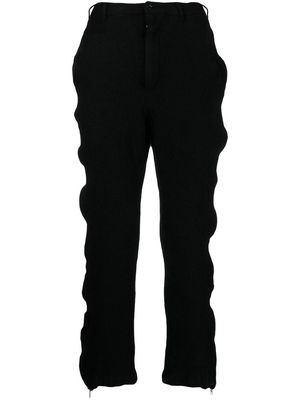 Black Comme Des Garçons zipper-trim trousers