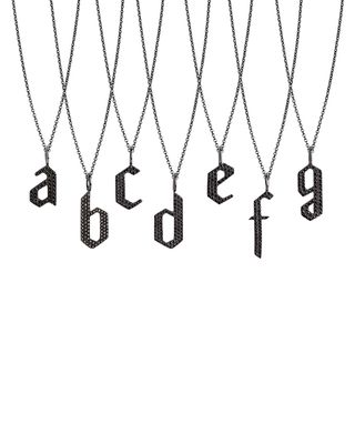 Black Diamond Alphabet Necklace