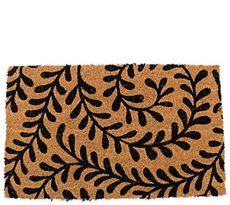 Black Ferns Natural Coir Doormat with Nonslip B ack