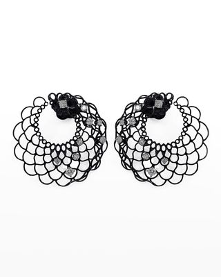 Black Gold Earrings with Diamonds