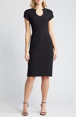 Black Halo Cap Sleeve Sheath Dress