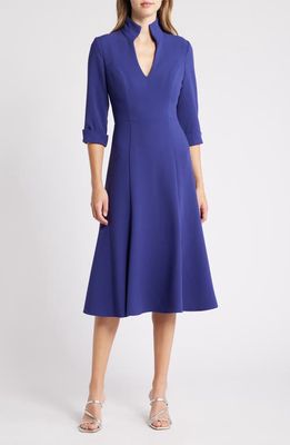 Black Halo Kensington Fit & Flare Midi Dress in Dark Indigo 