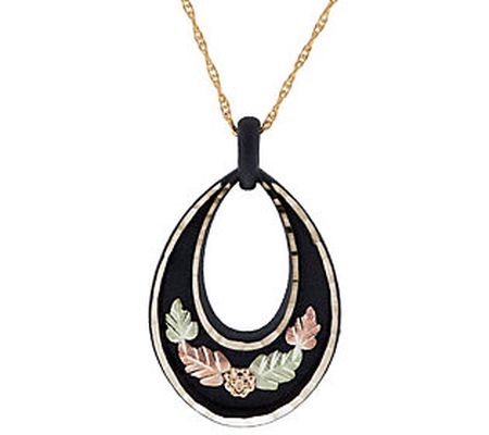 Black Hills Gold Black Powder-Coated Pendant 10 K/12K