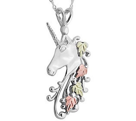 Black Hills Gold Unicorn Pendant, Sterling Silv er/12K Gold