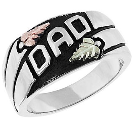 Black Hills Men's Dad Ring, Sterling/12K Gold