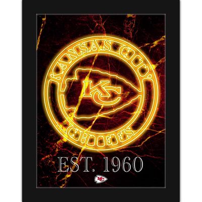 Black Kansas City Chiefs 12'' x 16'' Framed Circle Logo Print