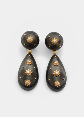Black Macri Carbon-Coated Pendant Earrings