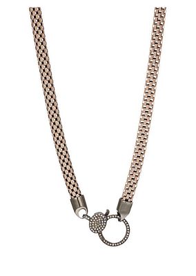Black Rhodium-Plated Silver, Enamel & Natural Champagne Diamond Necklace