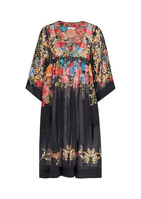Black Royal Easy Cotton & Silk Cover-Up Dress