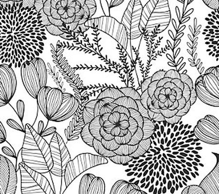 Black Secret Garden Peel & Stick Wallpaper