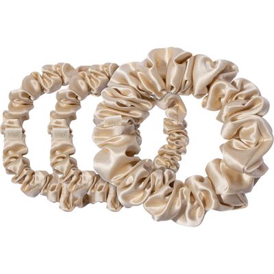 Black Slipsilk™ 3-Pack Silk Scrunchies Set in Blonde 