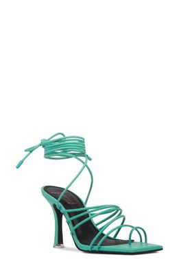 BLACK SUEDE STUDIO Luisa Ankle Tie Sandal in Electric Green Leather
