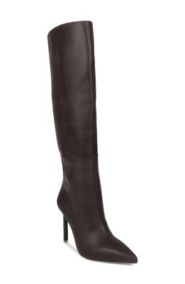BLACK SUEDE STUDIO Taylor Croc Embossed Pointed Toe Boot in Mulch Nappa