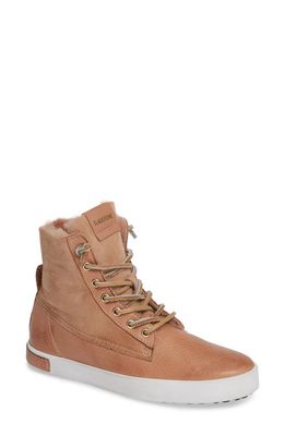 Blackstone QL46 Genuine Shearling Lined Sneaker Boot in Cafe Au Lait Leather