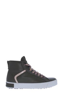 Blackstone UL74 Genuine Shearling High Top Sneaker in Grey Leather
