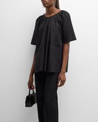 Blackwell Pleated Cotton Viscose Blouse