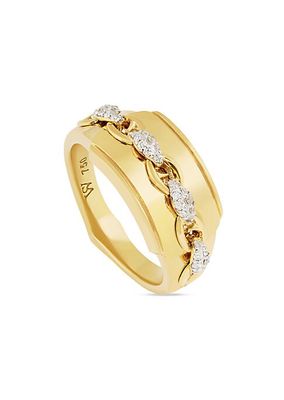 Blade Of Glory 18K Yellow Gold & 0.1 TCW Diamond Pinky Ring