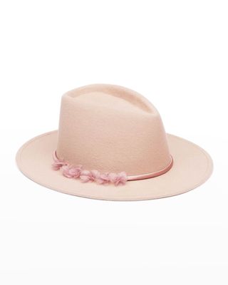 Blaine Flower Felt Fedora Hat