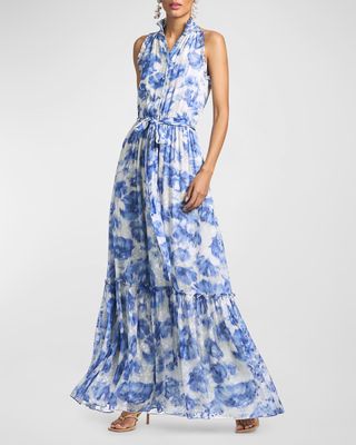 Blair Floral-Print Halter Maxi Dress